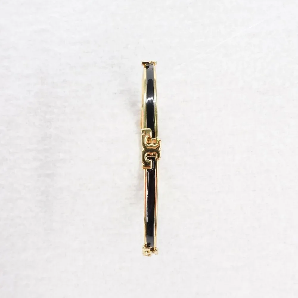 Tory Burch Serif-T Enameled Stackable Bracelet Black OS - Picture 2 of 12